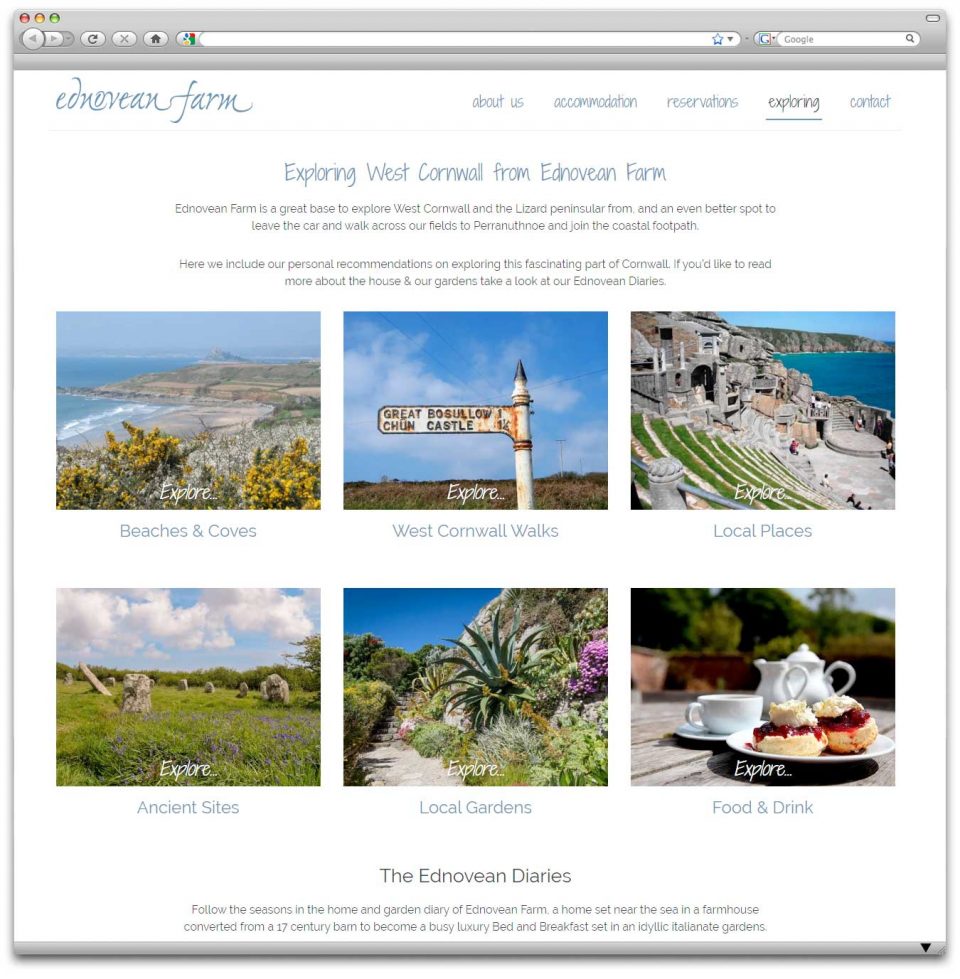 B&B Website Design Penzance - Ednovean Farm